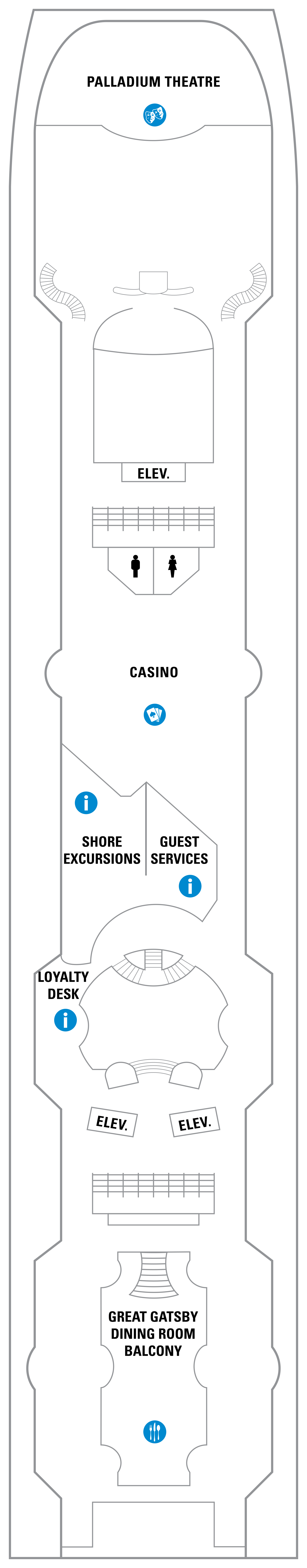 A map of the casino shows where guests are allowed to stay.