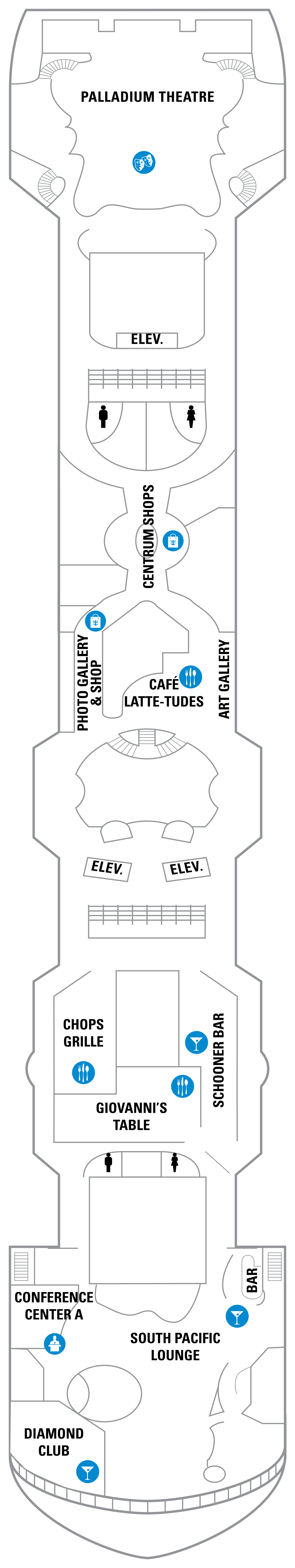 A floor plan of the cafe latte tudes.