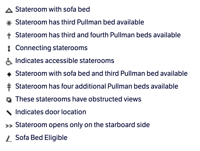 A list of different types of beds available.