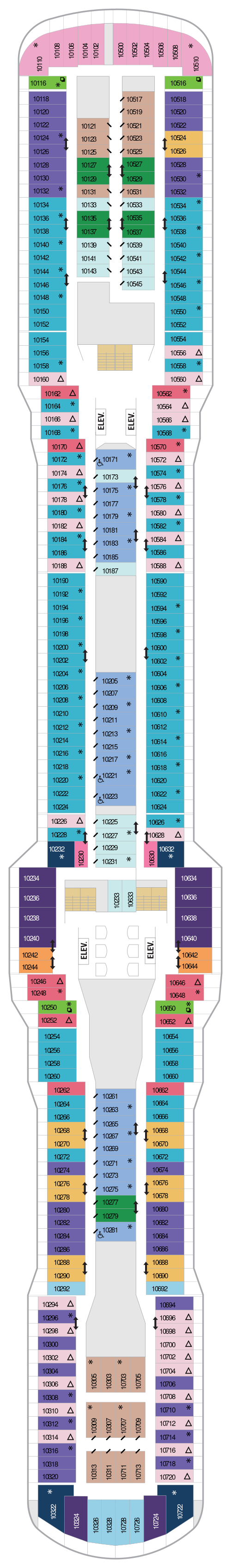 A floor plan of the seating area for a concert.