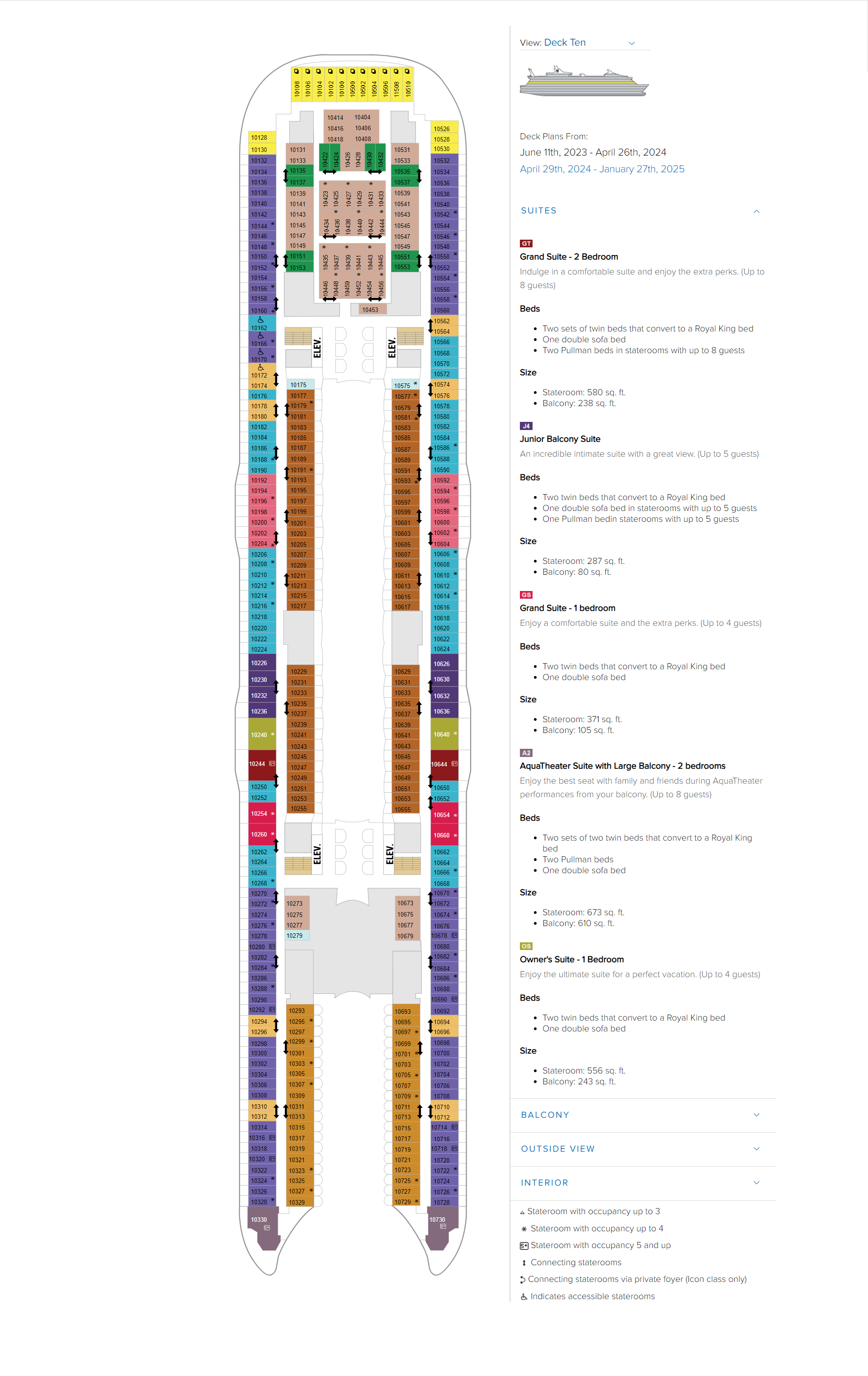 A floor plan of the building with many different colors.