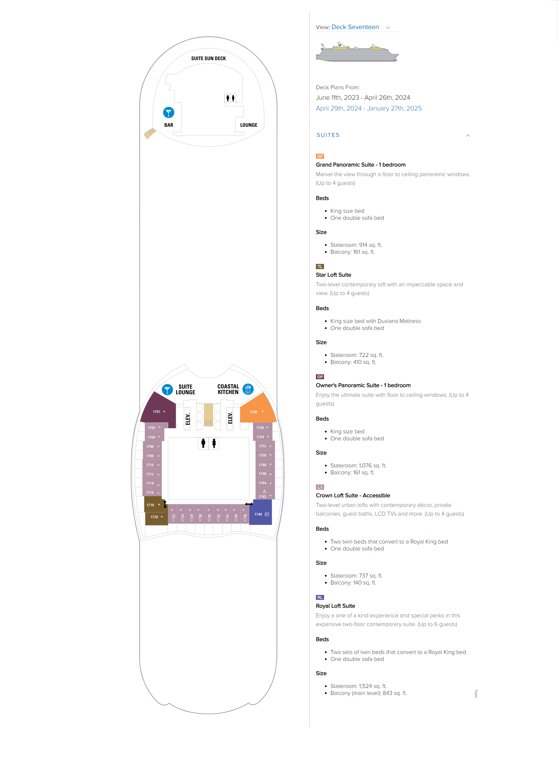 A floor plan of the venue with many different colors.