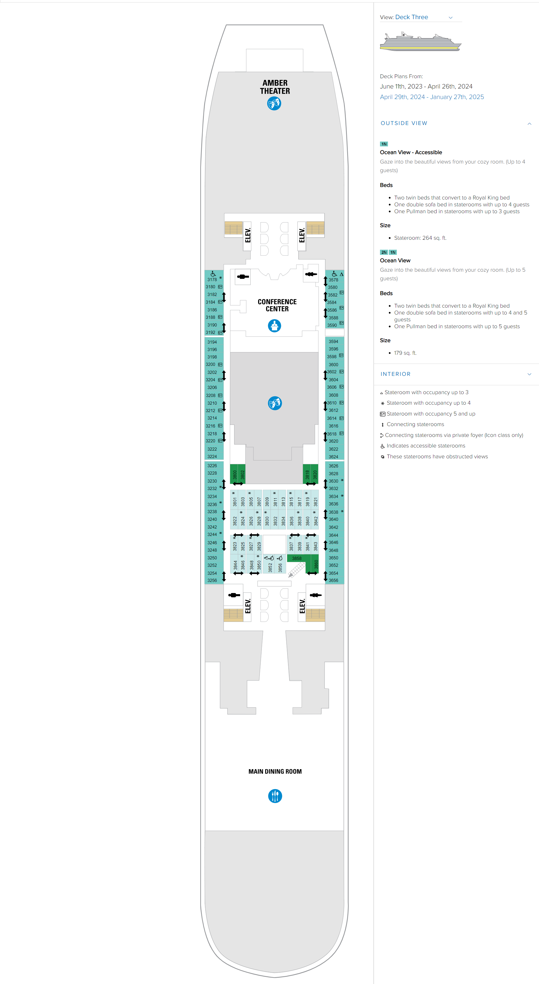 A floor plan of the cruise ship, carnival vista.