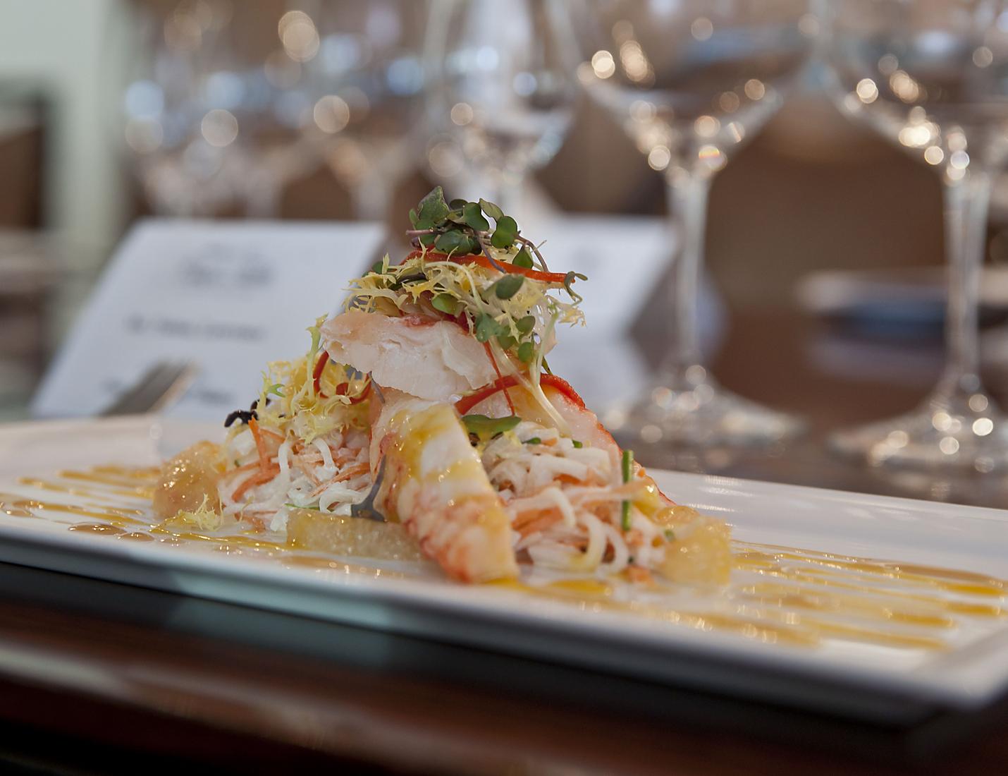 A plate of food on top of a table.